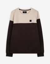 Sweatshirt - Color-Blocking - dunkelbraun