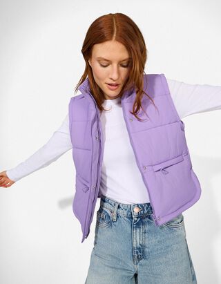 Steppweste - Cropped - lila