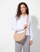 Umhängetasche - Teddyfell - beige