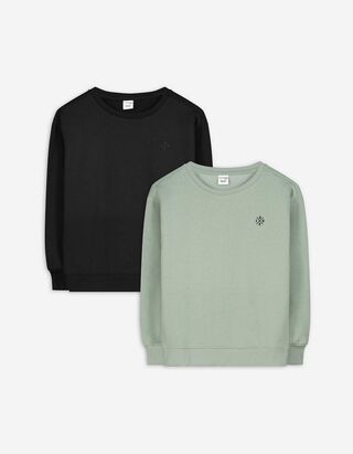 Sweatshirt - 2er-Pack - schwarz