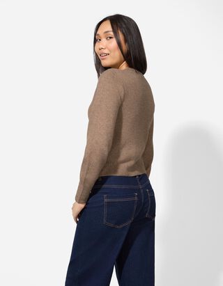 Pulover de tricot - Pietricele decorative - Bej