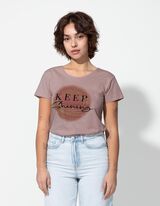 Tričko - Trblietav&aacute; potlač - fialovy