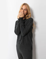 Strickpullover - Kaschmir - dunkelgrau