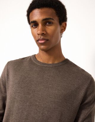 Pullover - Baumwoll-Mix - Beige