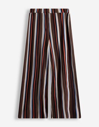 Hose - Plissee - braun