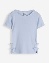 T-Shirt - Schleifenapplikation - hellblau