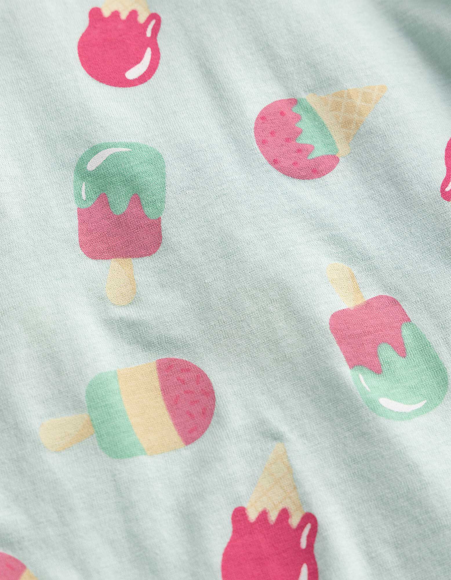T-Shirt - Allover-Print - Hellblau