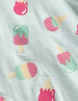 T-Shirt - Allover-Print - Hellblau
