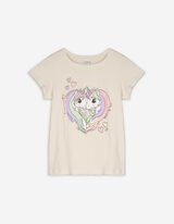 T-shirt - Glitterprint - beige
