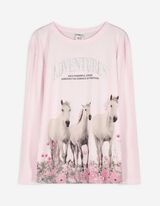 Langarmshirt - Print - rosa