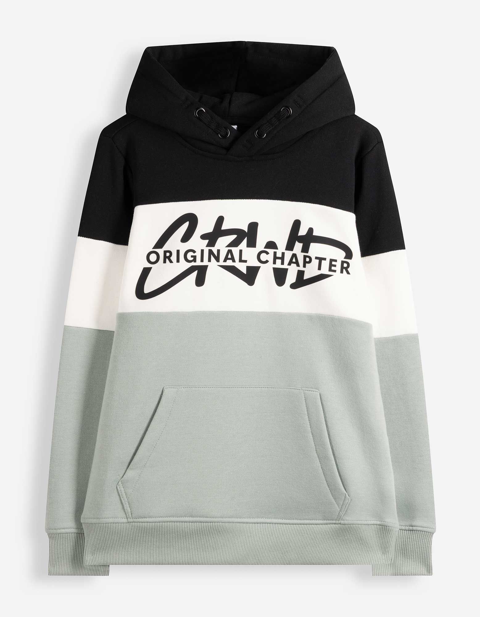 Hoodie - Color-Blocking - Khaki