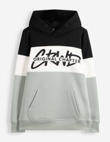 Hoodie - Color-Blocking - Khaki