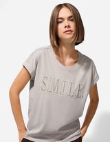 Tričko - Výšivka - béžová