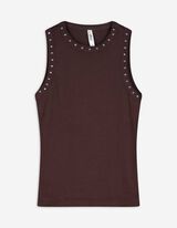 Top - Met studs - donkerbruin