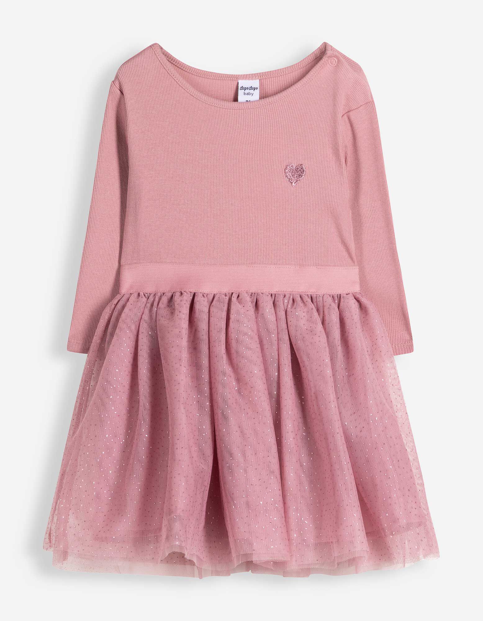 Kleid - Baumwoll-Mix - Rosa