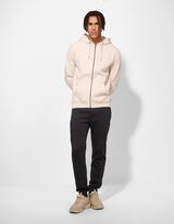 Sweatjacke - Kapuze mit Tunnelzug - wei&szlig;