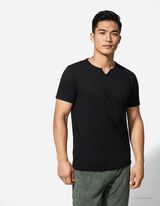 Majica kratkih rukava - Izrez majice kratkih rukava - crna