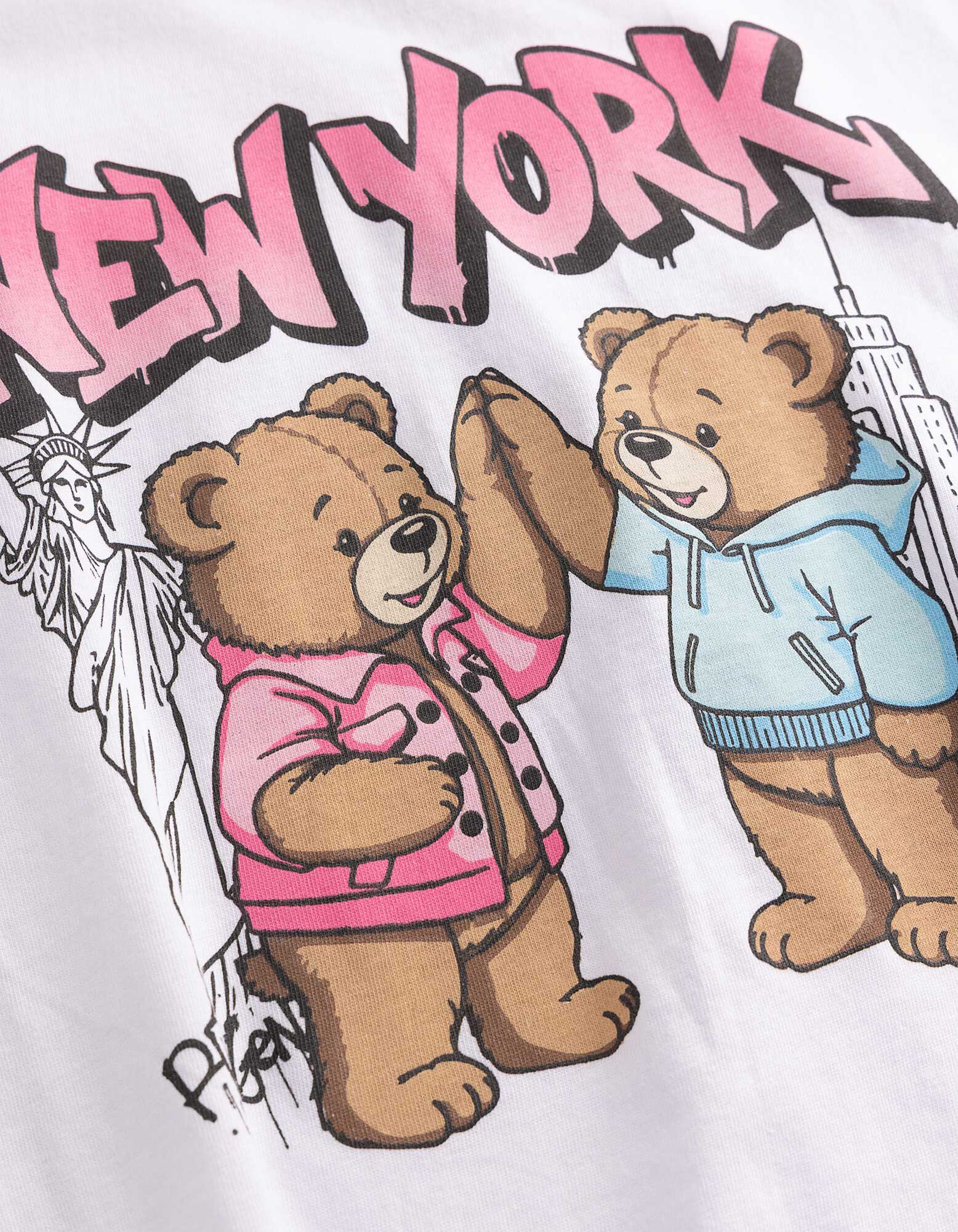 T-Shirt - Glitzerprint - Wei&szlig;