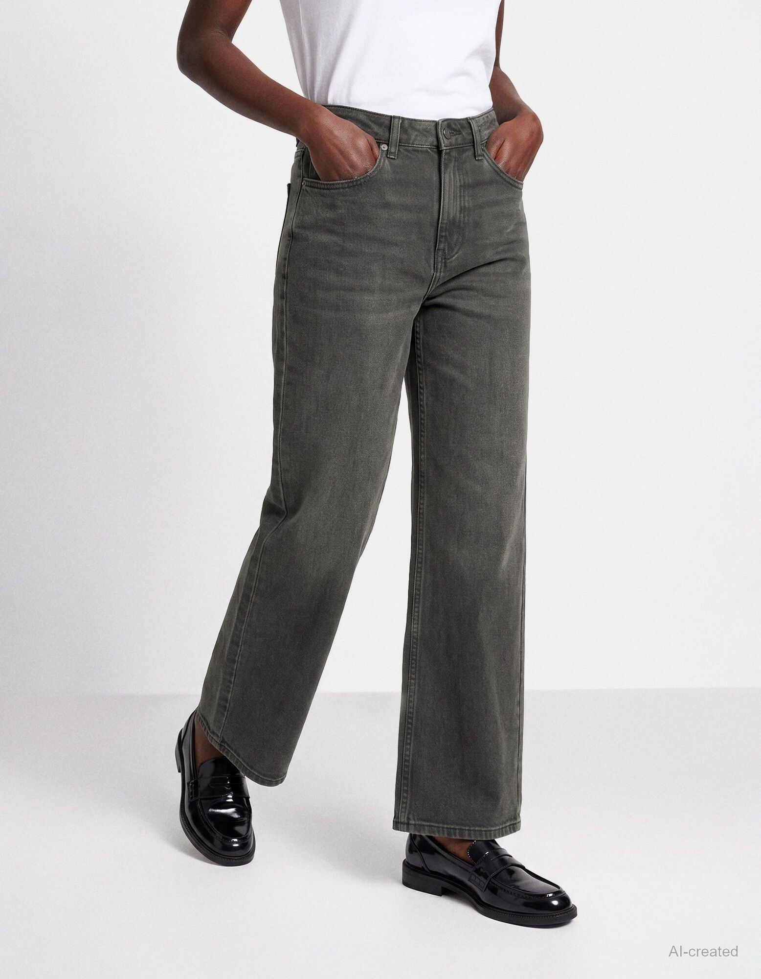 Jeans - Wide Fit - Grau