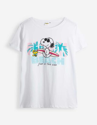 T-Shirt - Streifen - Wei&szlig;