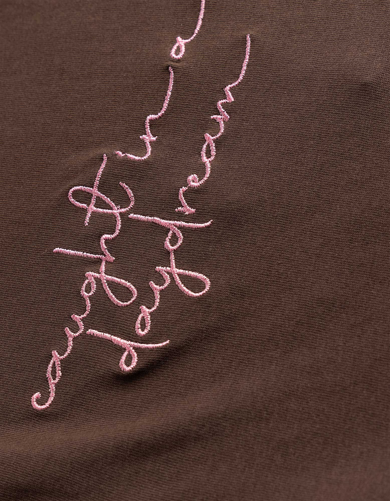 T-Shirt - Stickerei - Dunkelbraun
