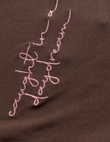 T-Shirt - Stickerei - Dunkelbraun