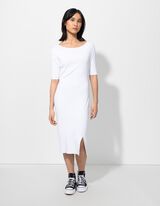 Abito a maglia - Scollo a barchetta - bianco