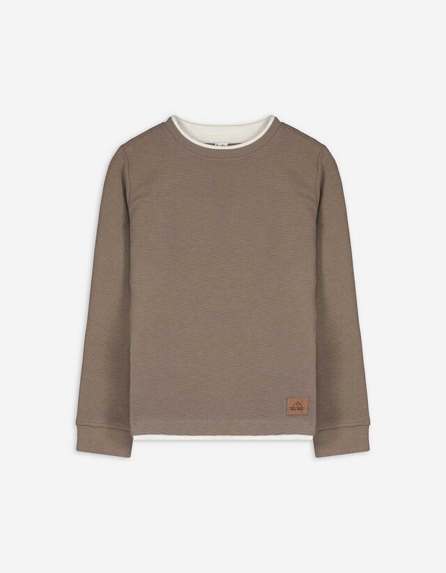 Langarmshirt - Labelpatch - beige