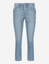 Pantaloni-3/4 - Conținut stretch - Albastru