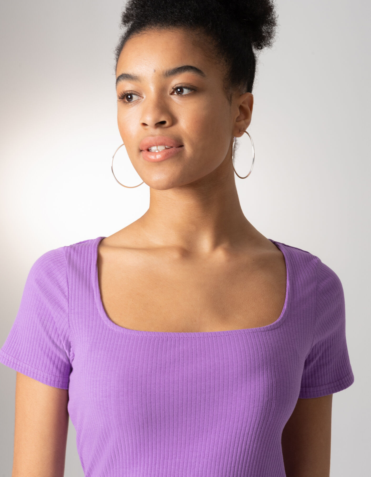 T-shirt - Encolure carr&eacute;e - Lilas