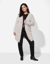 Cardigan - Pl&uuml;sch - wei&szlig;