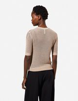 Strickpullover - Baumwoll-Mix - beige