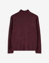 Strickpullover - Mockneck - dunkellila