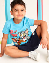 T-shirt - Tom i Jerry - turkusowy