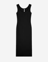 Maxikleid - Seitenschlitz - schwarz