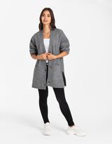 Kardigán - Visszahajtott ujj - szürke