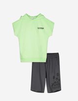 Set di maglietta e shorts - Stampa sul retro - verde chiaro