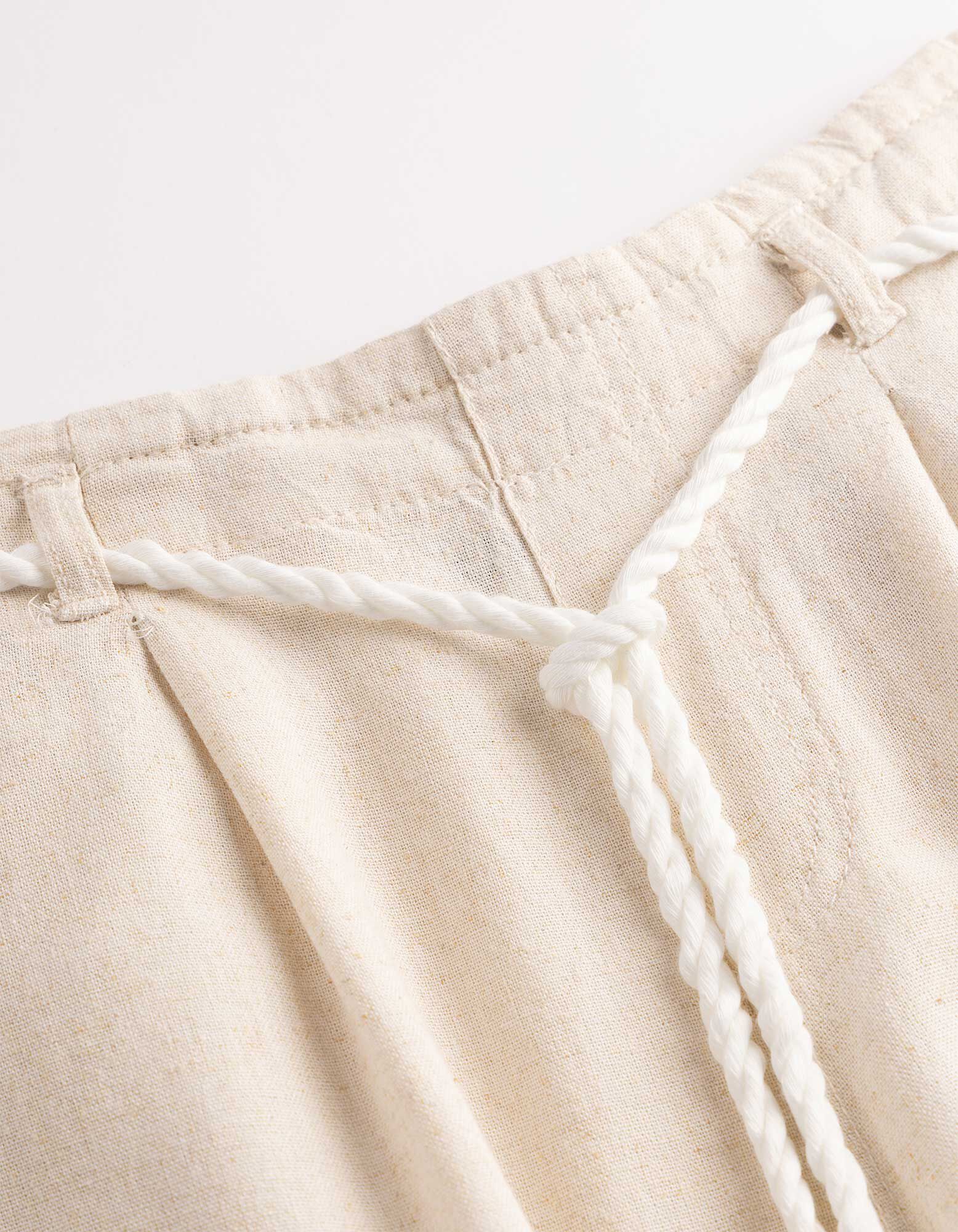 Culotte - Leinen-Optik - Beige