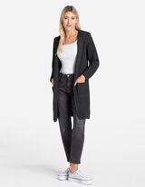 Hosszított kardigán - Kapucni - sötétszürke