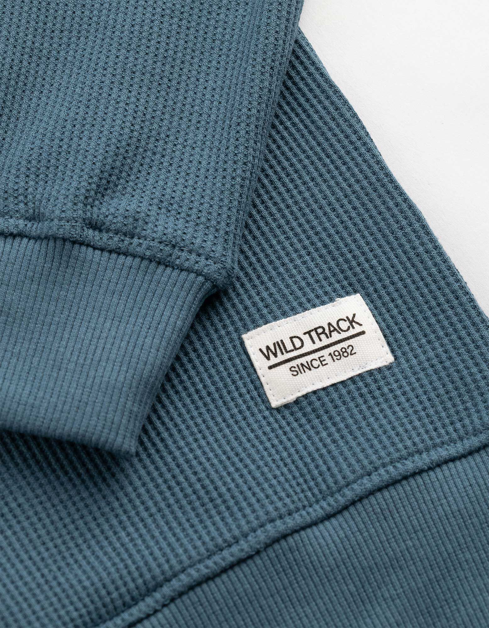 Sweatshirt - Waffelstruktur - blau