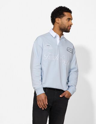 Sweatshirt - Polo kraag - lichtblauw