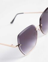 akiniai nuo saulės - kampuotas - auksinis