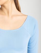 koszulka z długim rękawem - okrągły dekolt - jasny niebieski