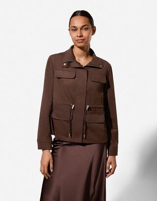 Jacke - Kunstleder - dunkelbraun