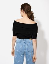 pletena ko&scaron;ulja - Izrez otvorenih ramena - crna