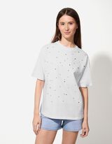 Tričko - Osázené nýtky - bílá