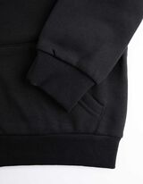 Cropped sweatjack - Capuchon met tunnelkoord - zwart