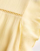 Haut en dentelle - Unicolore - jaune clair