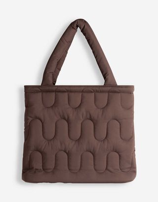Schultertasche - Wattierung - Dunkelbraun