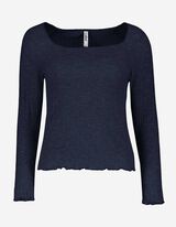 Longsleeve - Viscosemix - donkerblauw